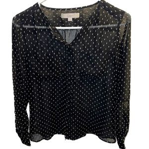 Loft swiss dot button down blouse